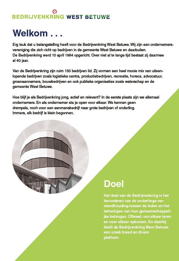 Brochure nieuwe leden