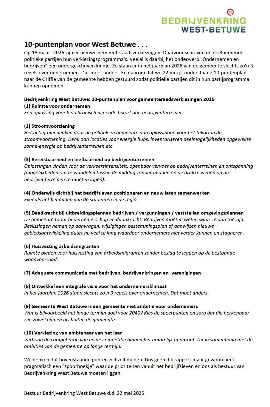 10-puntenplan